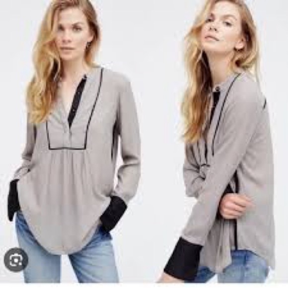 Free People Pebble Crepe Free Bird Top Size Large - Picture 3 of 8